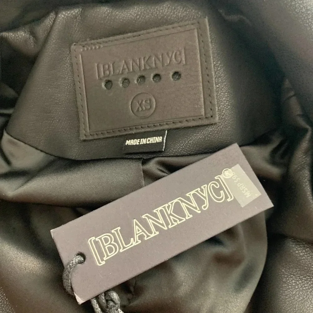 BLANKNYC Faux Leather Full Zip Moto‎ Jacket Black